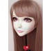 (Mei)Crossdress Sweet Girl Resin Half Head Female Cartoon Character Kigurumi Mask With BJD Eyes Cosplay Anime Role Lolita Doll Mask